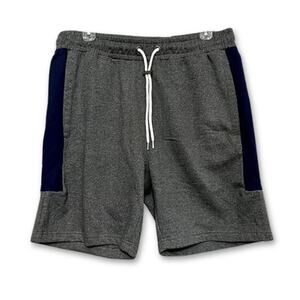 Sovereign Codes Jet Shorts Fleece Pockets Drawstring Heather Gray/Navy M L NWT